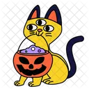 Gato De 3 Ojos Gato De Halloween Gato Malvado Icono