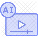 Ai Video Generation Duotono Line Icon Icono