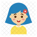 Cartoon Kids Girl Icon