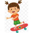 Girl Skateboard People Icon