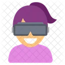 People Avatar With VR Gadget Icon