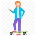 Girl With Skateboard Skateboard Game Outdoor Game Icon