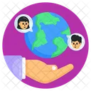 Global Chat Global Team Global Communication Icon