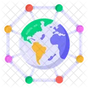 Global Connections Global Networking Global Technology Icon