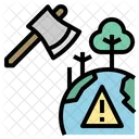 Global Warming Deforest Destroy Icon