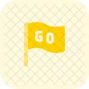 Go Flag Two Go Flag Start Flag Icon