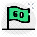 Go Flag Two Go Flag Start Flag Icon