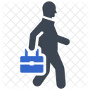 Briefcase Businessman Going Icon