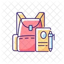 Going School Schooltime School Bag Icon