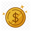 Gold Dollar Coin  Icon