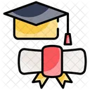 Graduation hat and diploma  Icon