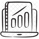 Grafico En Linea Grafico De Estadisticas Informe Comercial Icono