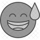 Grinning Face With Sweat  Icon