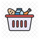 Grocery Food Cart Shopping Items Icon