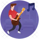 Guitarist Party Musician Christmas Party Icon