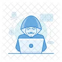 Hacker Activity Hacktivist Cybercriminal Icon