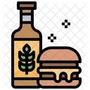 Hamburguesa con cerveza  Icono