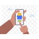 Hand Holding Mobile Smartphone Icon