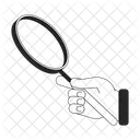 Hand holding magnifying glass  Icon