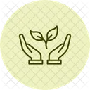 Hand Holding Plant Pentaglow Icon