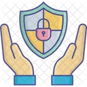 Hand Holding Shield Lock Protection Concept Security Concept Icon