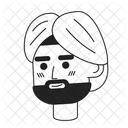 Handsome indian man in turban  Icon