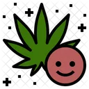 Glückliches Cannabis  Symbol