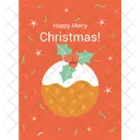 Christmas Postcard Inscription Icon