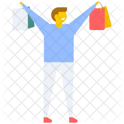 Happy Shopping Woman  Icon