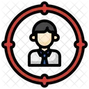 Headhunting Human Resources Circular Target Icon