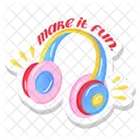 Music Equipment Headphones Headphones Sticker アイコン