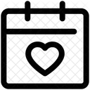 カレンダー、ハート、愛 アイコン