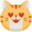 Herzaugen Emoticon Katze Symbol