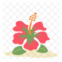 Hibiscus Flower Greenery Icon