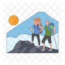 Hiking Mountain Nature Icon