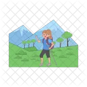 Hiking Mountain Nature Icon