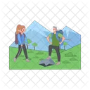 Hiking Mountain Nature Icon