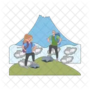 Hiking Mountain Nature Icon