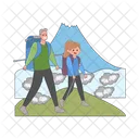 Hiking Mountain Nature Icon