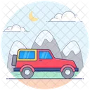 Hiking Jeep Automobile Car Icon