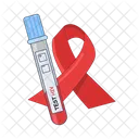 HIV DNA test results with ribbon cancer  Icon