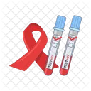 HIV DNA test results with ribbon cancer  Icon