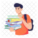 Holding Books Carrying Books Student Books Icon