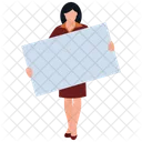 Holding Placard Protest Symbol Board Holding Icon