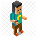 Hombre Avatar Isometrica Icono