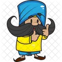 Hombre Bigote Hombre Hombre Punjabi Icono