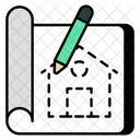 Blueprint Home Design House Map Icon