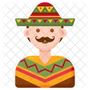 Homem Mexicano Mariachi Mexicano Ícone