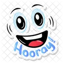 Hooray Sticker  Icon