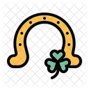 Horse Shoe Luck Shamrock Icon